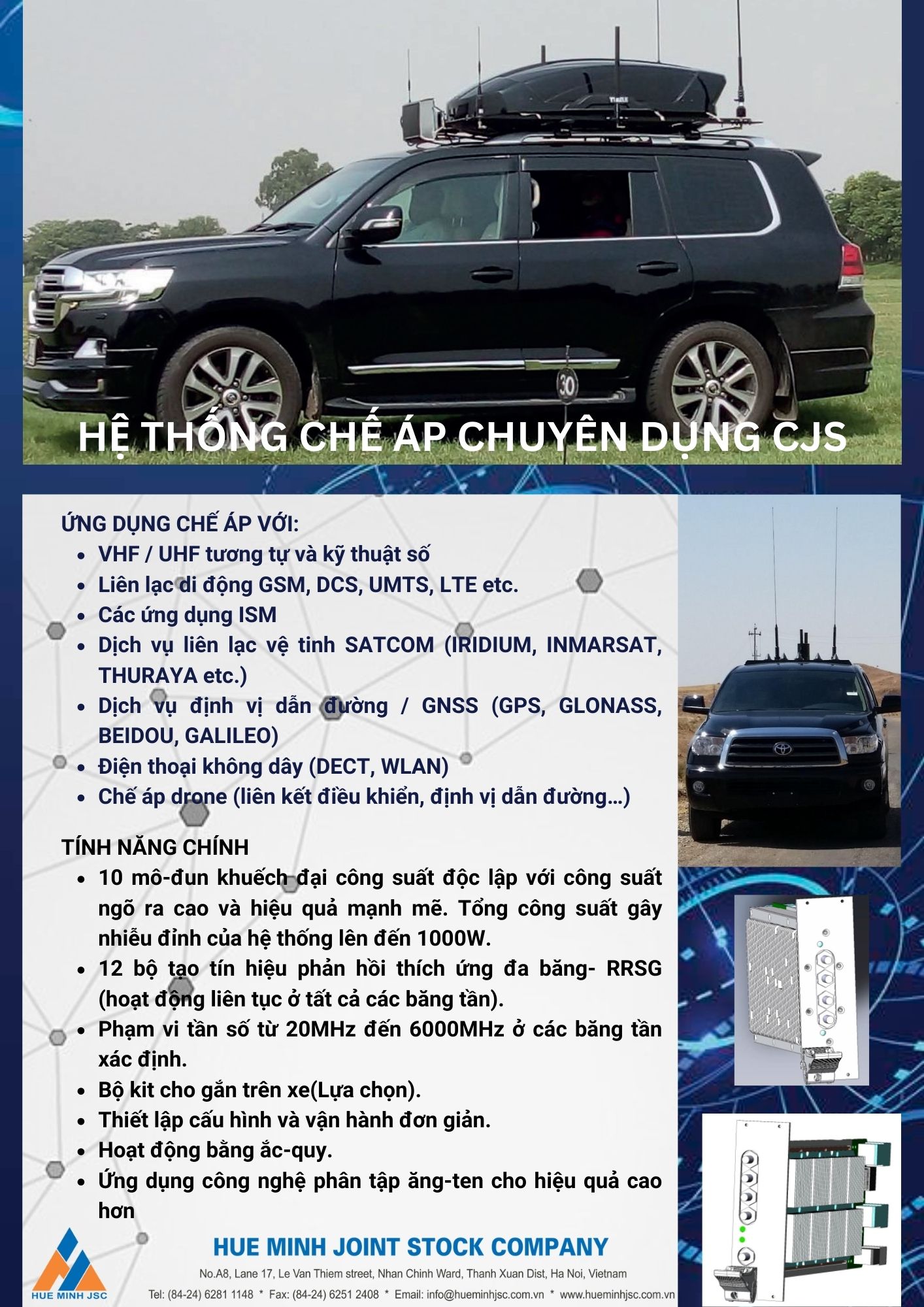 Hệ Thống Chế Áp Băng Rộng Thông Minh CJS-R12 Ứng Dụng Công Nghệ Phân Tập Ăng-Ten